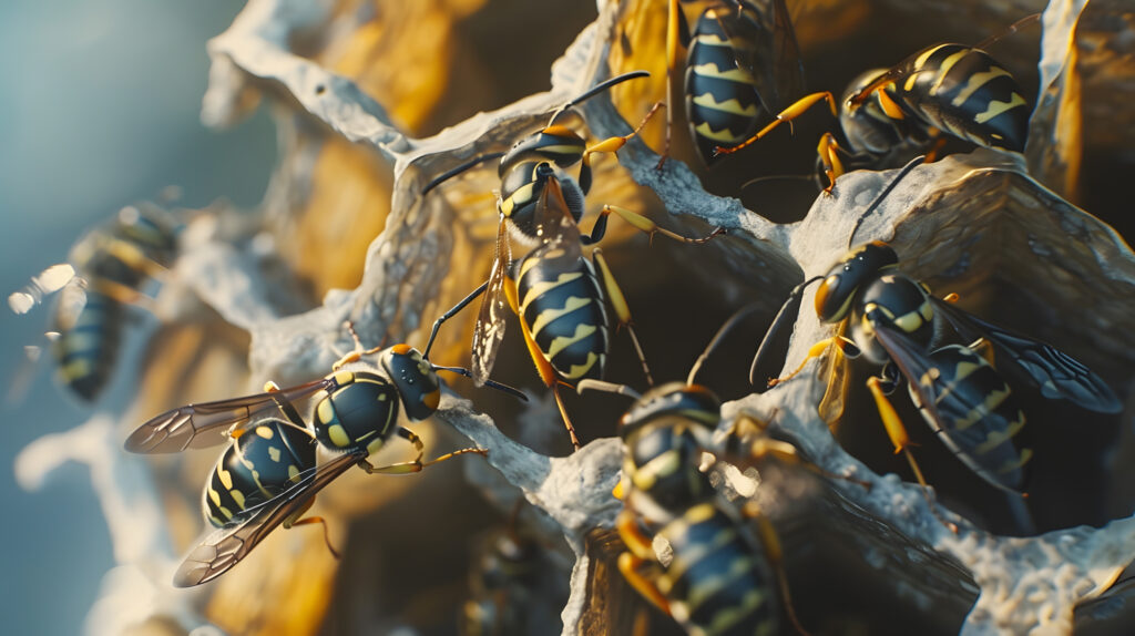 wasps on nest