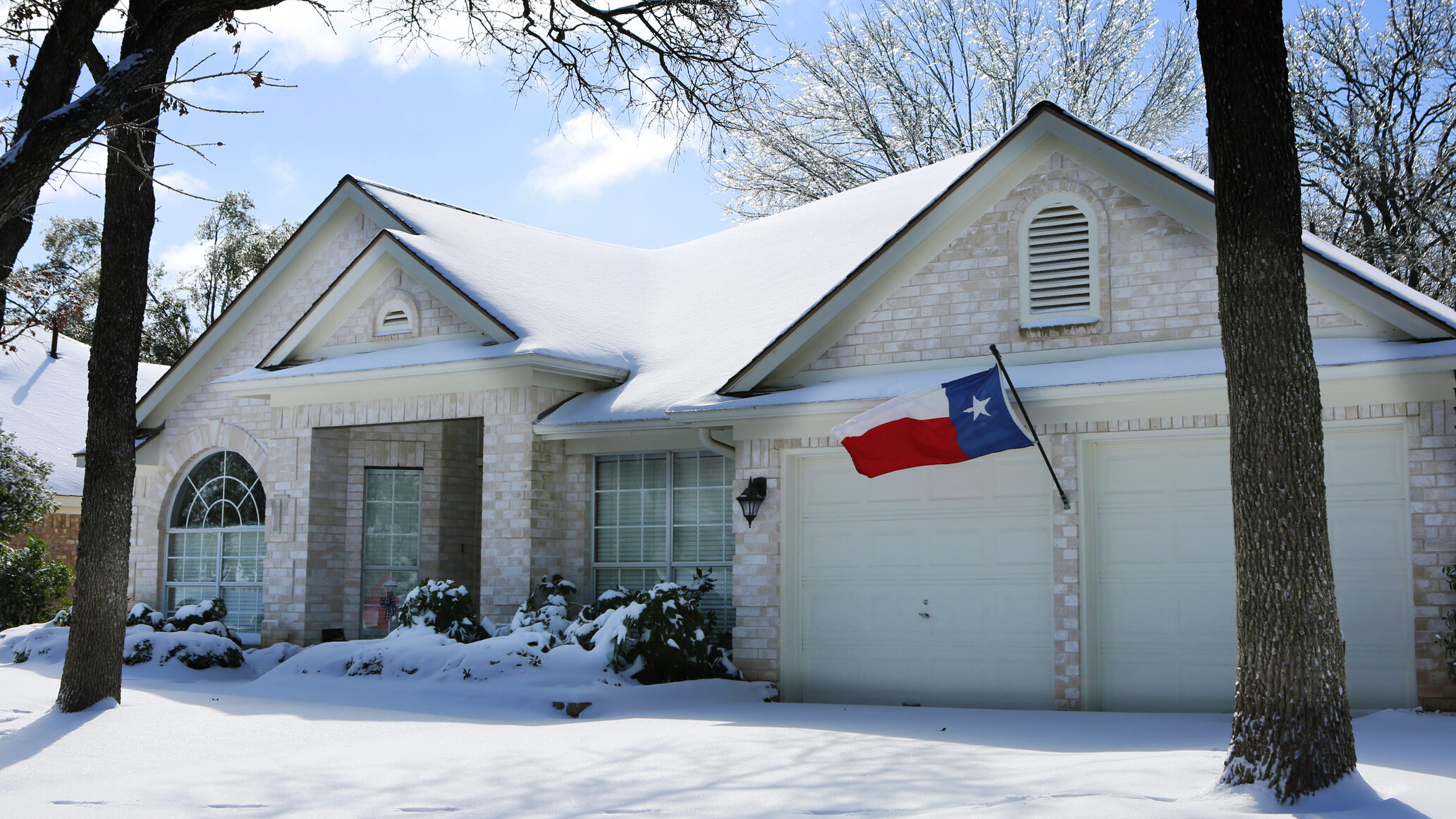 Texas home in winter