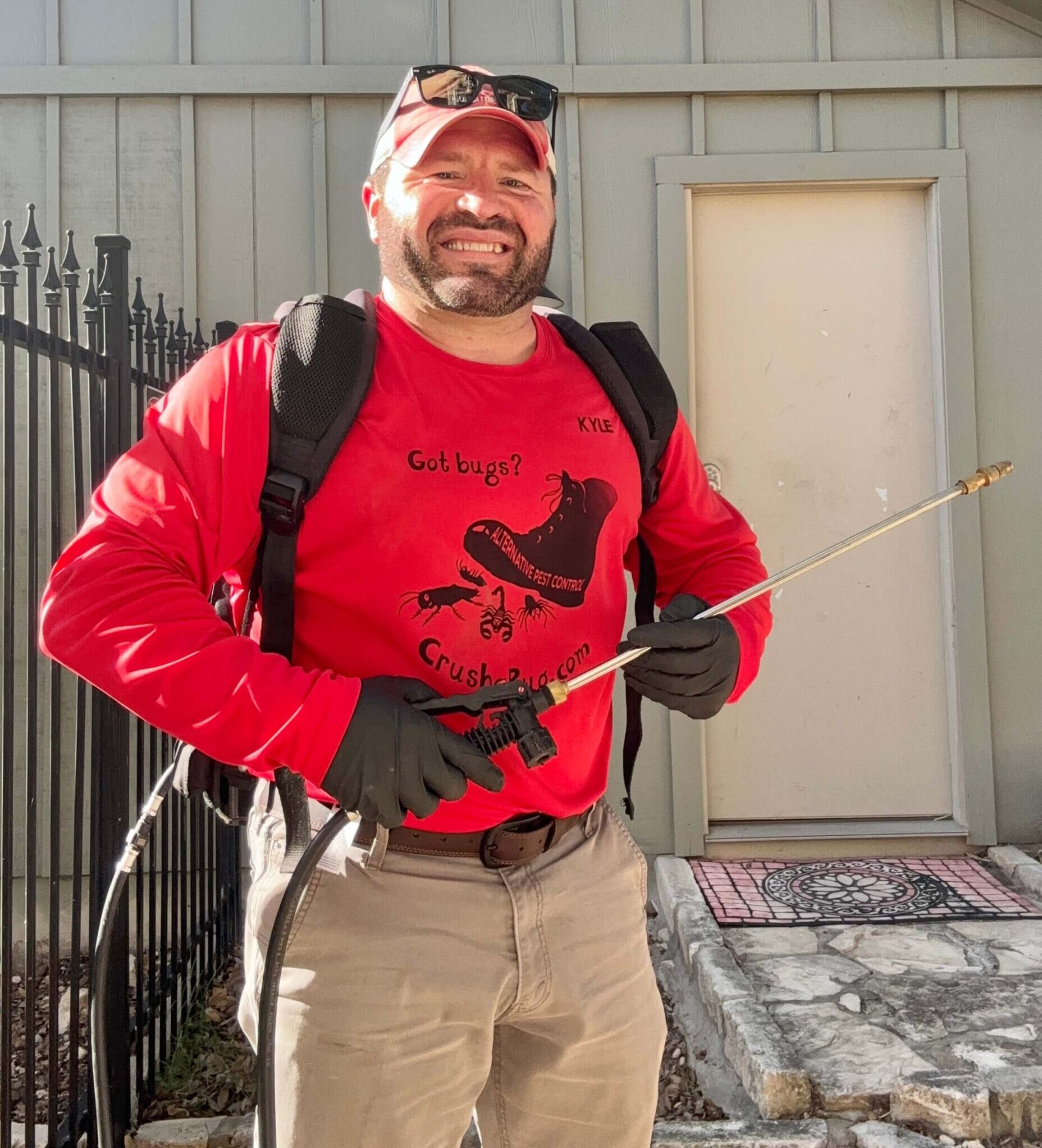 Alternative Pest Control owner providing pest control service in Canyon Lake Texas