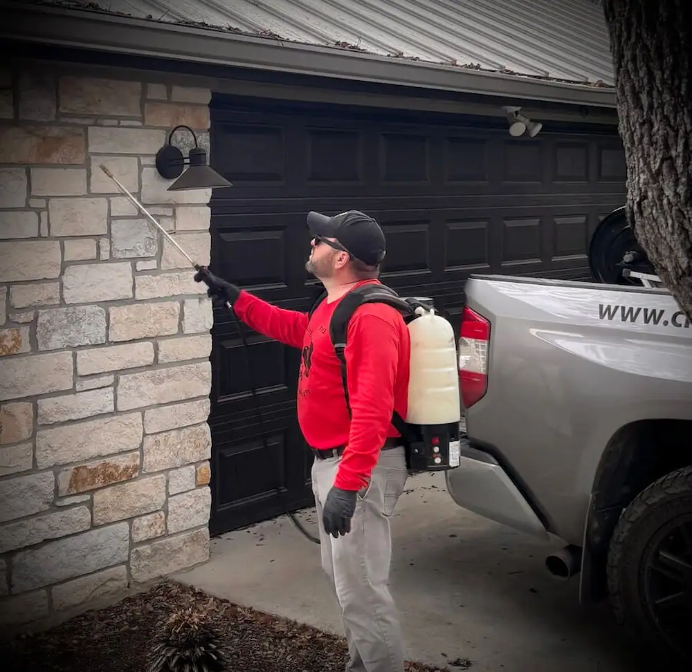 Exterior perimeter treatment to prevent flea and tick migration into the home.